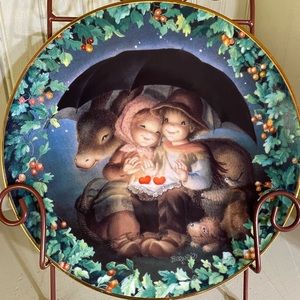 Christmas Collector plate my Heart belongs to you, cottage